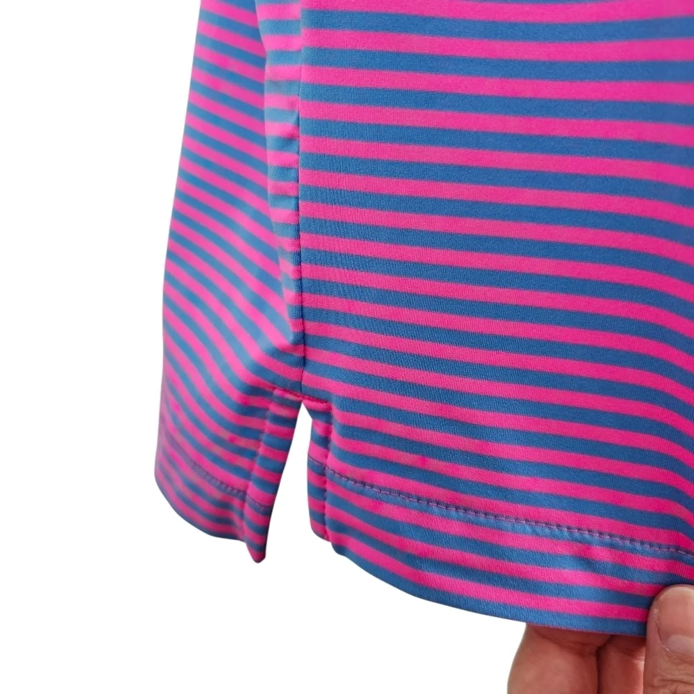 Vineyard Vines Men's Blue & Pink Striped Polo Shirt